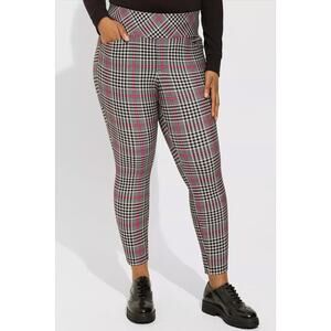 Torrid Womens Pull On Pixie Luxe Ponte Skinny Stretch Pant Size 3R Parker Plaid